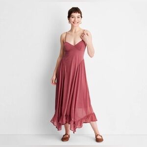 Future Collective Elegant Mauve Spaghetti Strap Dress